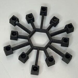 Nordic Denmark PARO Starburst Taper Candle Holder Cast Iron MCM Vintage 4.5 inch